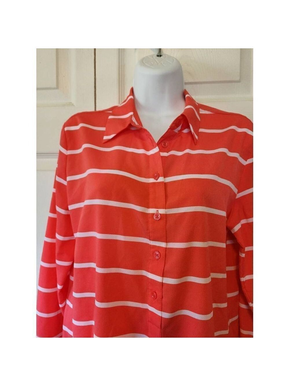 APT 9 Salmon Striped Blouse